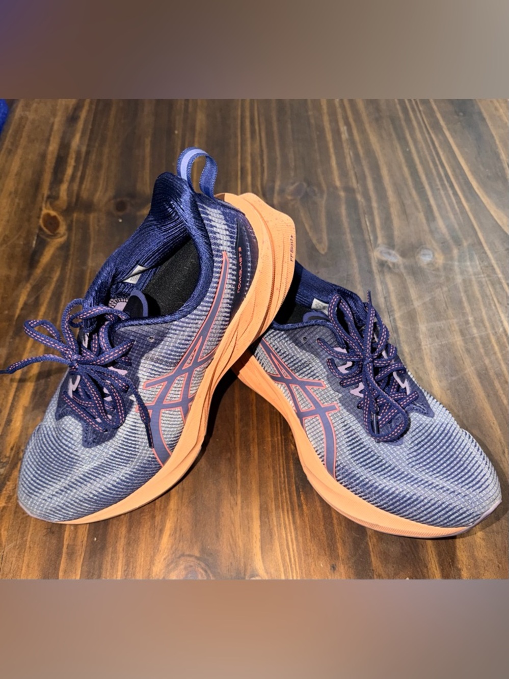 Asics Women's Nova Blast 3- Navy & Coral Peach